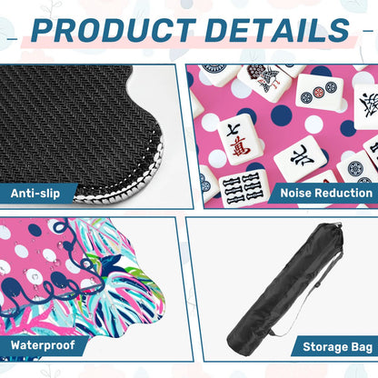 Preppy Whimsical Pastel Polka Dots Scalloped Mahjong Mat - Splash of Color Co.