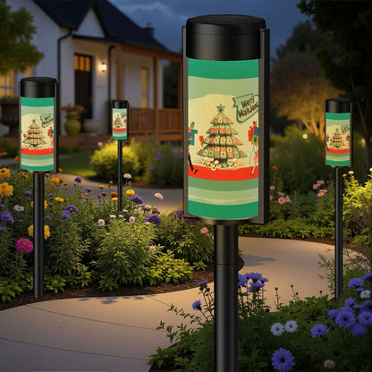 Funny Mahjong Christmas Whimsy In the Garden Outdoor Solar Lights