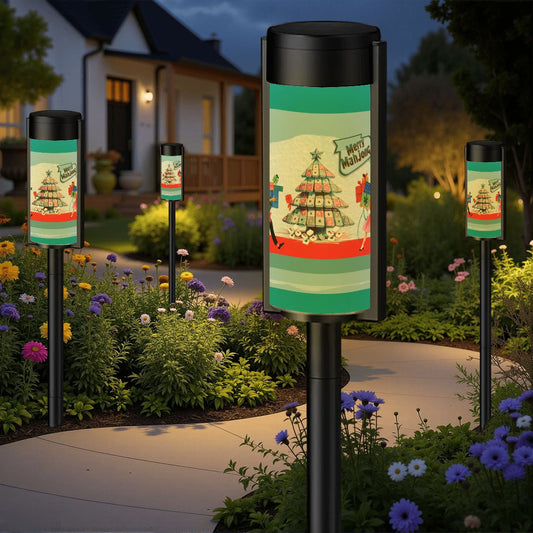 Funny Mahjong Christmas Whimsy In the Garden Outdoor Solar Lights