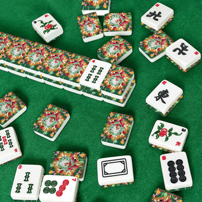 Jolly Nostalgic Santa Christmas American Mahjong Tiles And Carry Case Tote - Splash of Color Co.