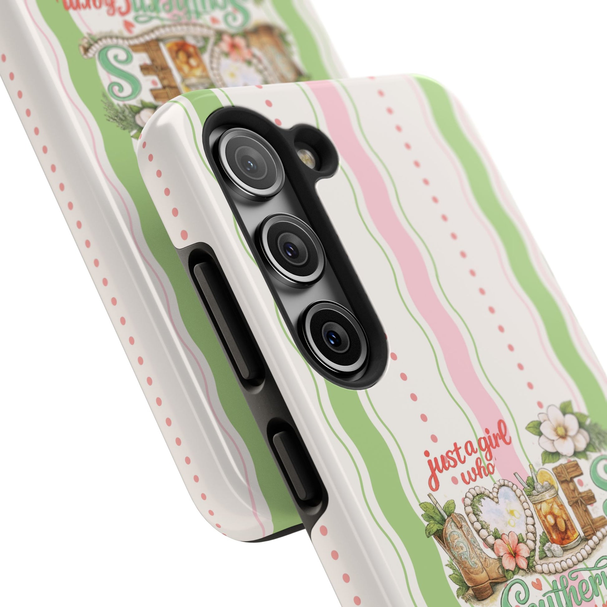 Just a Girl, Who Loves Southern Charm and Mahjong Preppy Pastel Phone Cases - Splash of Color Co.