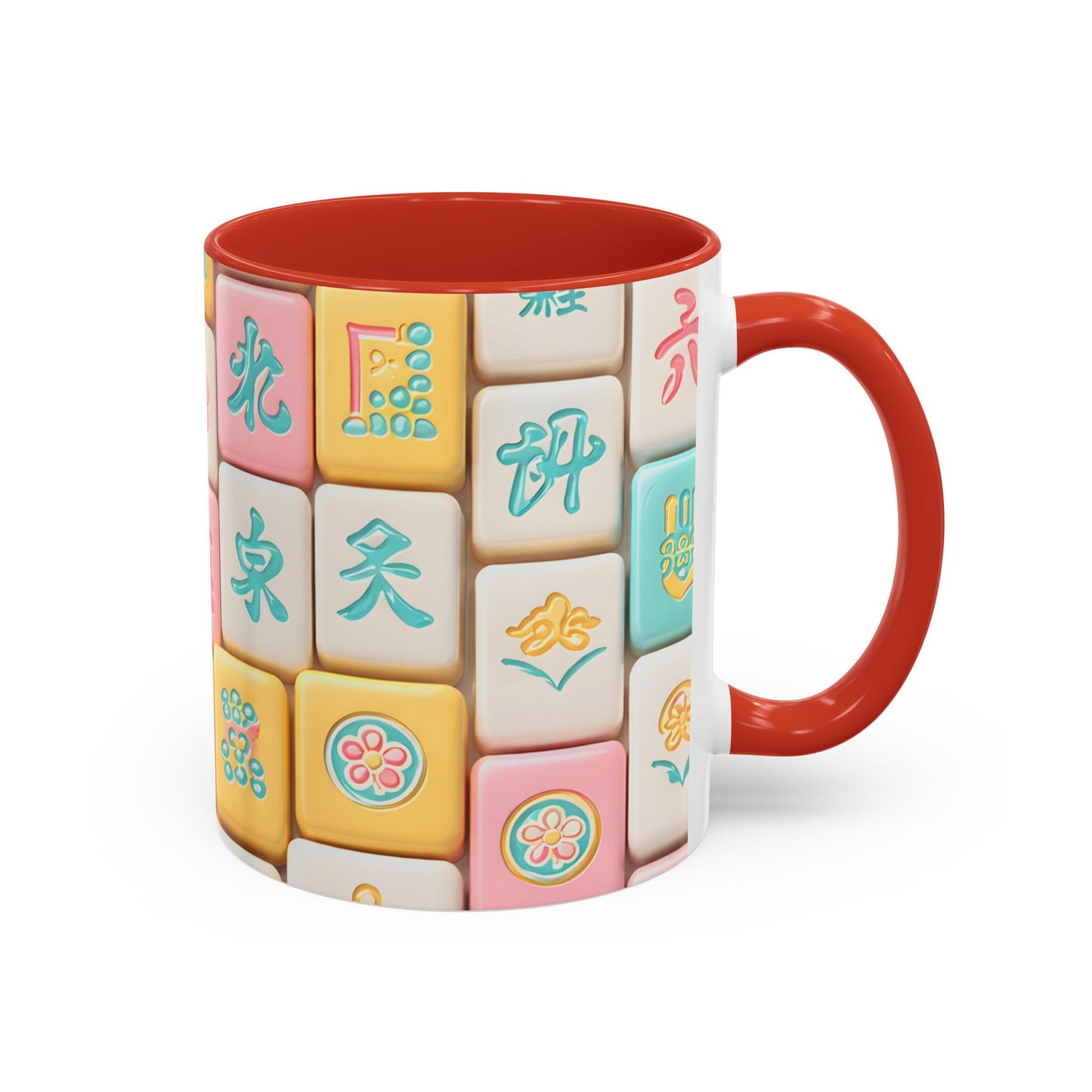 Pastel Mahjong Tile Pattern Mug | Accent Coffee Mug - Splash of Color Co.