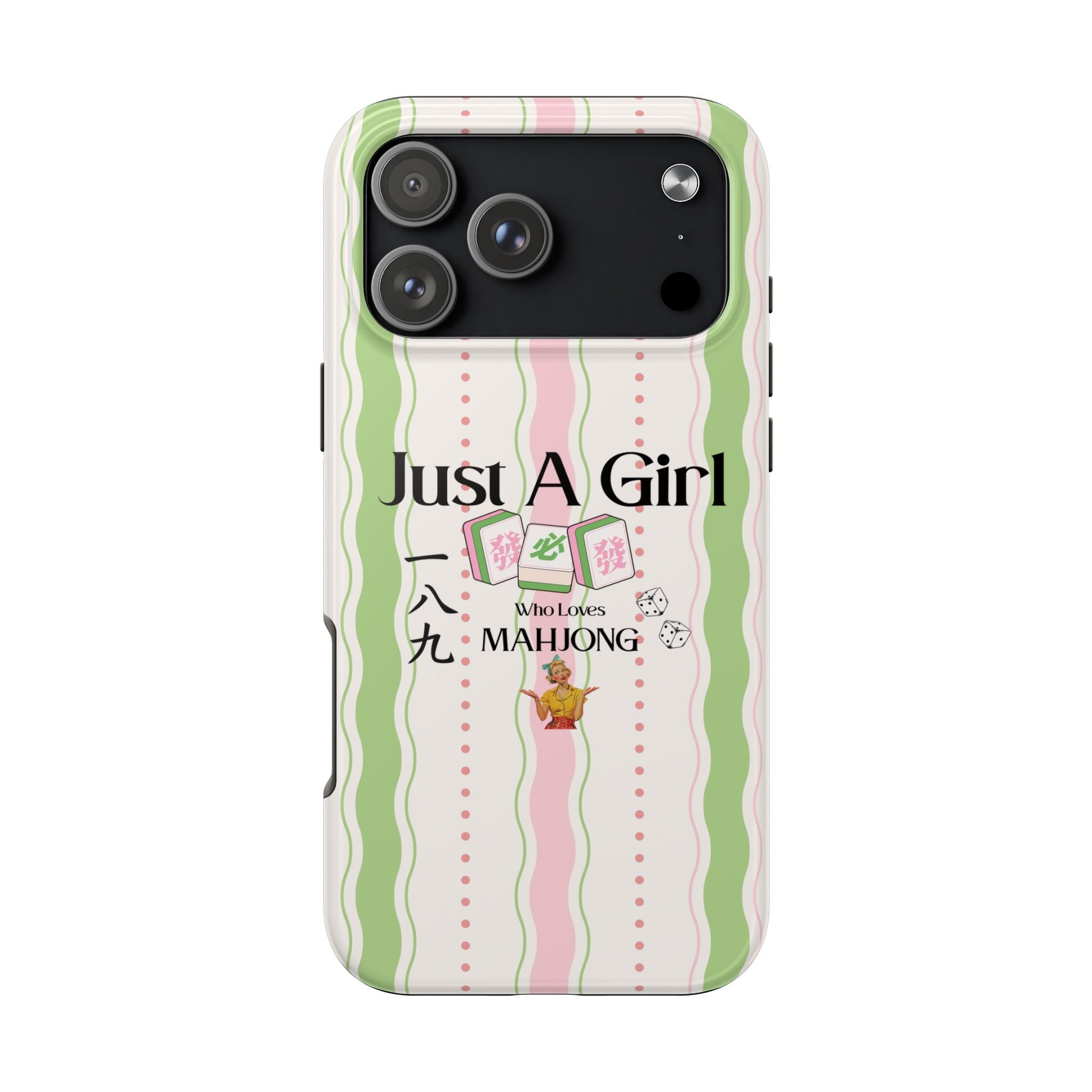 Just A Girl Who Loves Mahjong Phone Case | Mahjong Tiles Pattern - Splash of Color Co.