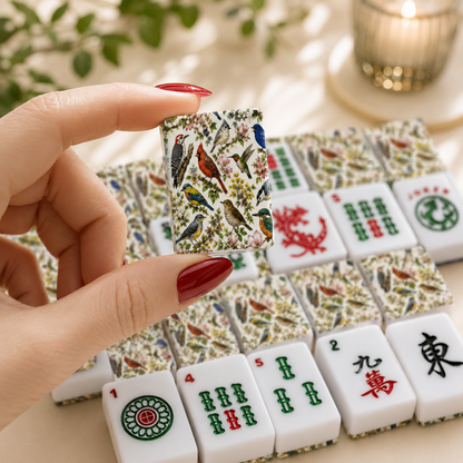 Vintage Birdwatcher's Society American Mahjong Tiles And Carry Case
