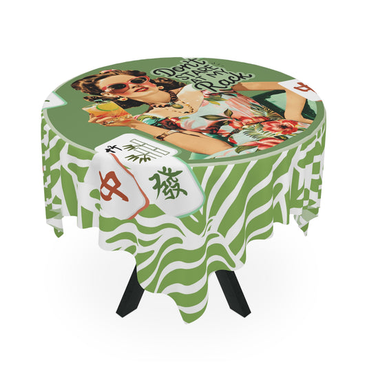 Funny Mahjong, Don't Stare At My Rack, Vintage Tropical Tablecloth  For Mahjong Game Night Mom Mahjongg Gift