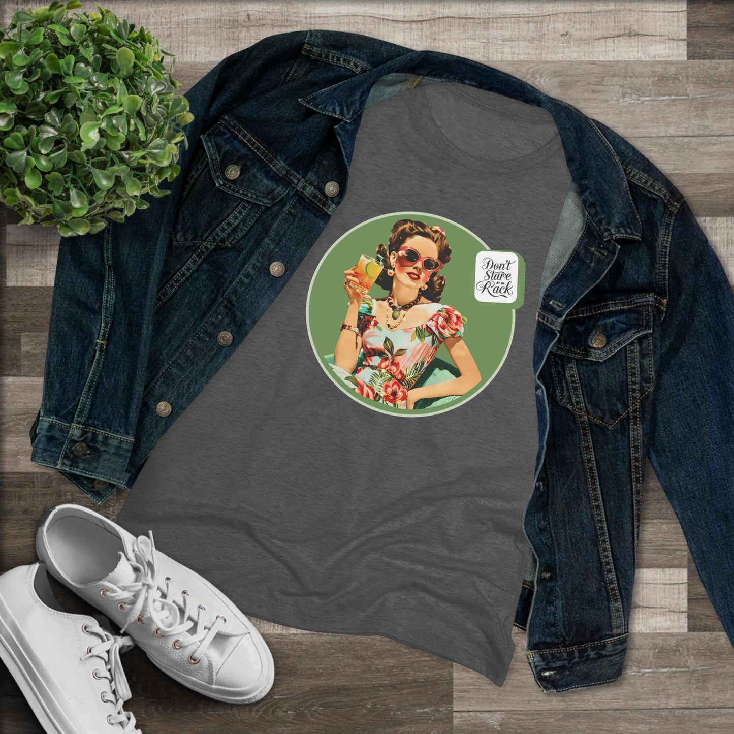 Funny Mahjong Tee, Don't Stare At My Rack Women's Cut