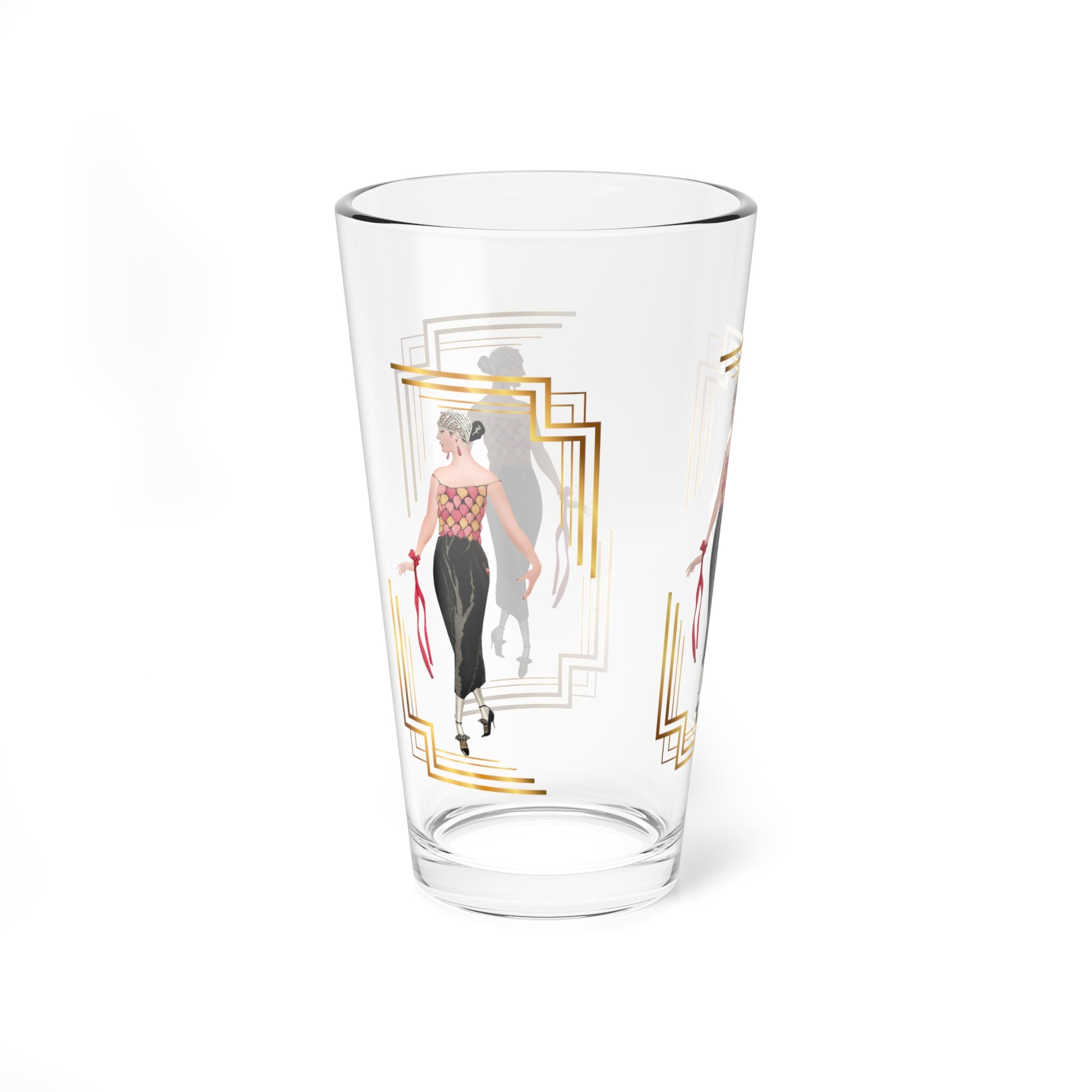 Art Deco Cocktail Mixing Glass — 16oz Vintage Flapper Design - Splash of Color Co.
