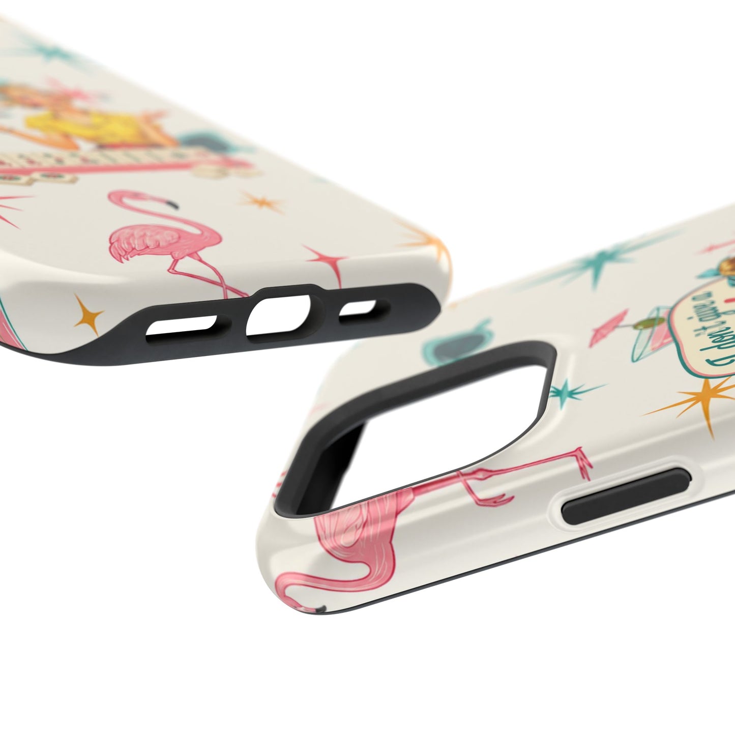 Funny Mahjong Tropical Flamingo Phone Case — “I Don’t Give a Crak” Magnetic Impact-Resistant Case