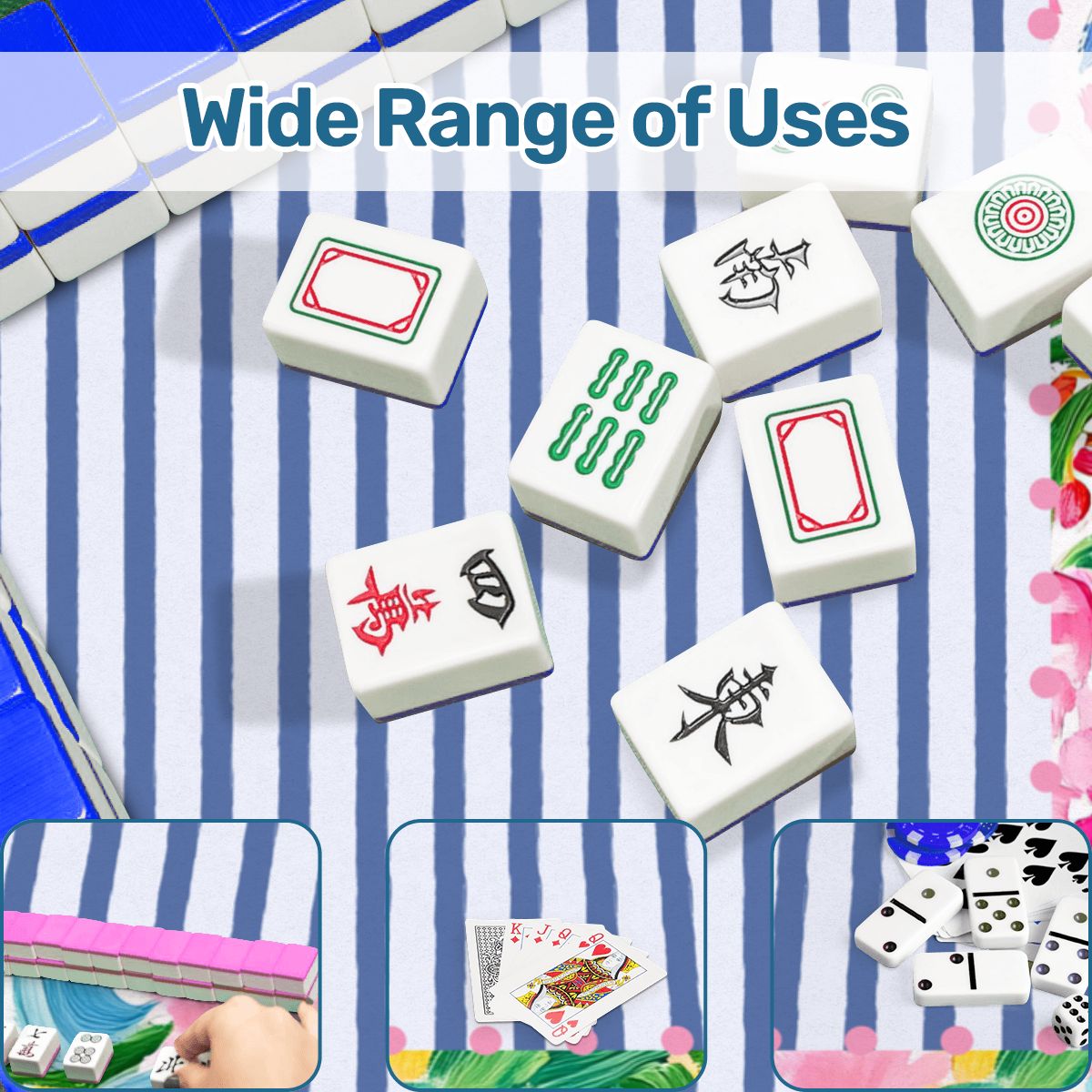 Sunny Citrus Floral Blooms Watercolor Chinoiserie Mahjong Mat