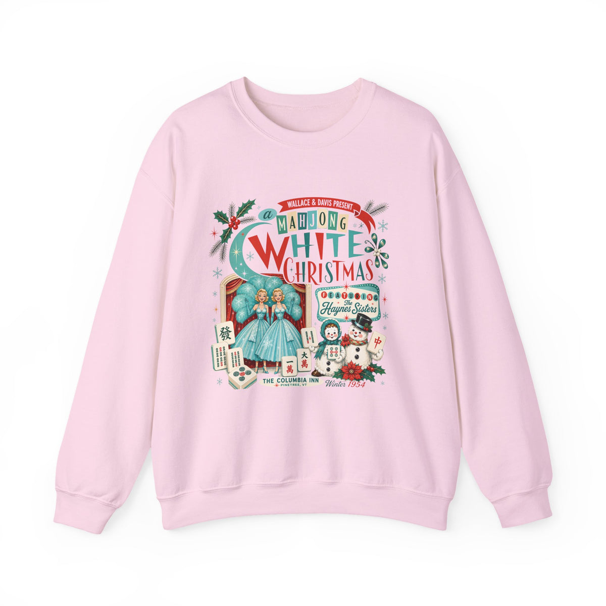 White Christmas Crewneck Vintage Holiday Mahjong Lover Sweatshirt