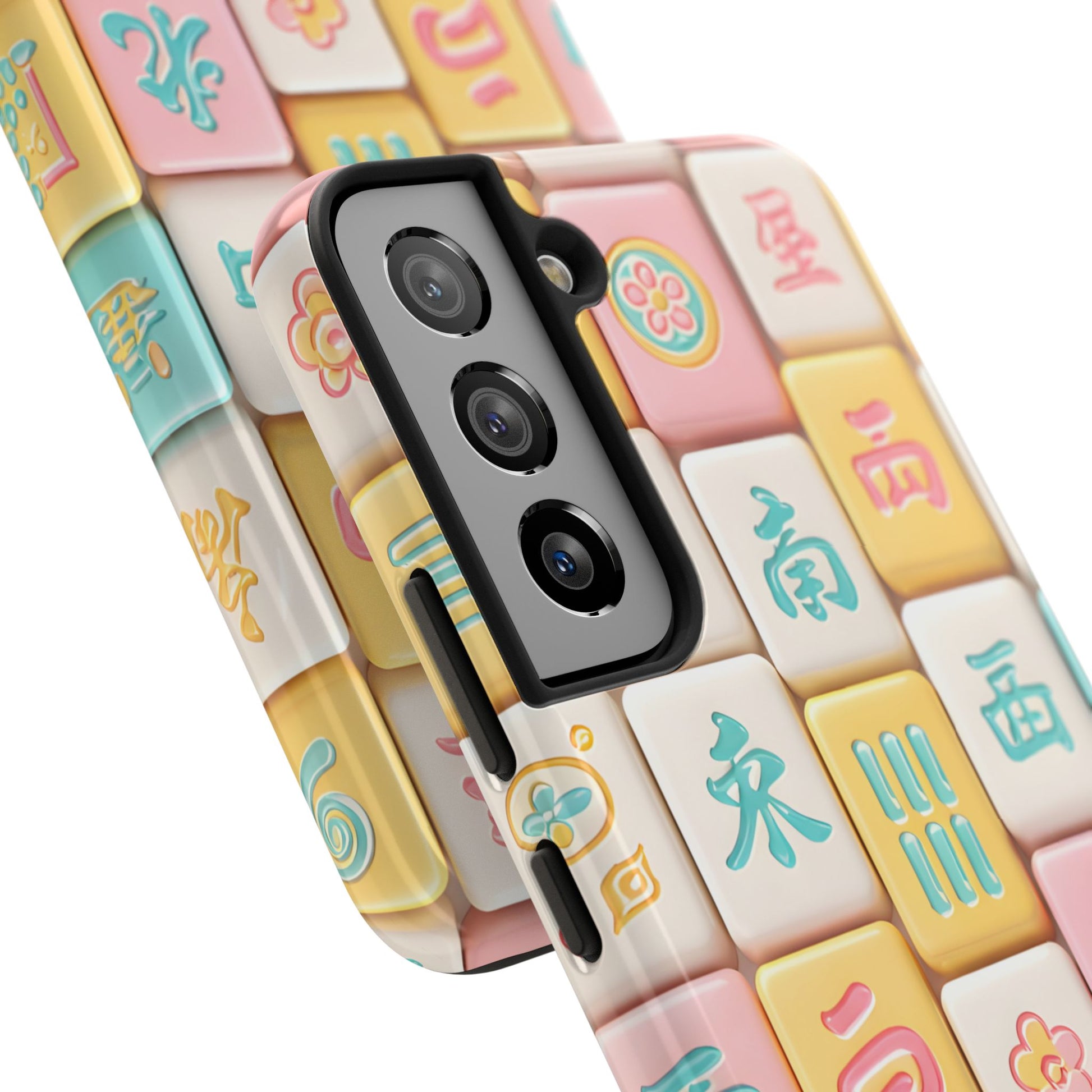 Pastel Mahjong Tile Phone Case | Cute Asian Game Pattern, Durable Protective Case - Splash of Color Co.