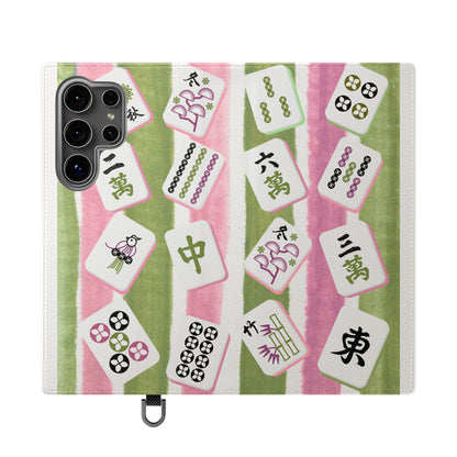 Colorful Mahjong Flip Cases for Phones, Unique Phone Cover, Gift for Gamers, Handheld Device Protection, Stylish Phone Accessory
