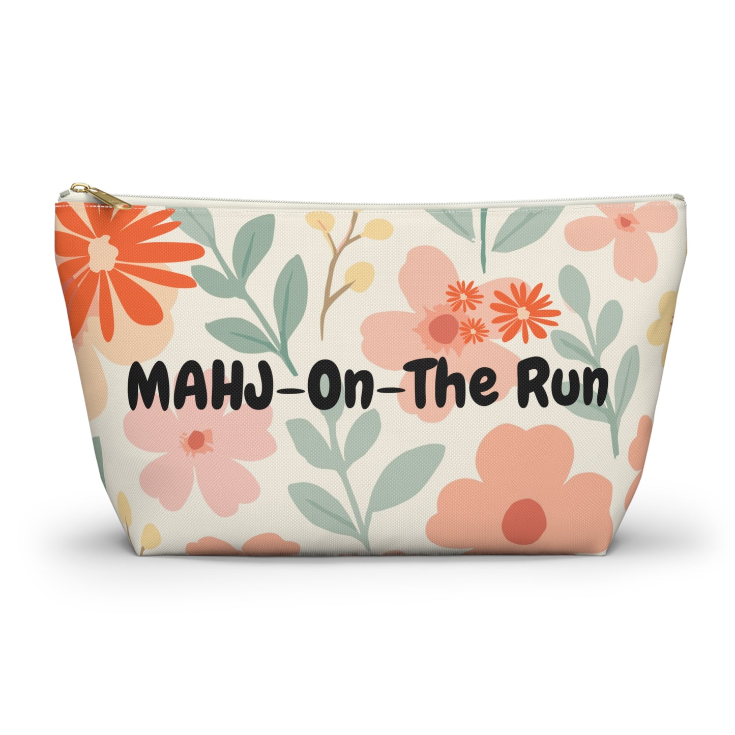 Mahj On The Run Floral Designed Tile Accessory Pouch - Splash of Color Co.