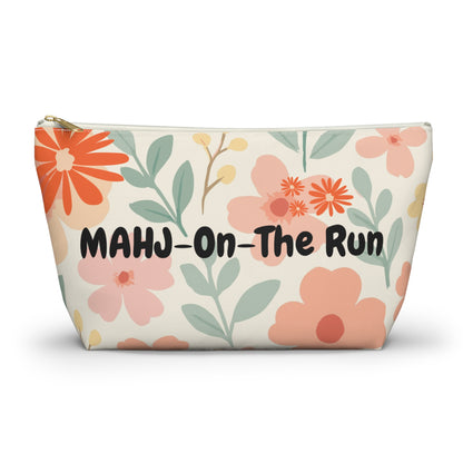 Mahj On The Run Floral Designed Tile Accessory Pouch - Splash of Color Co.