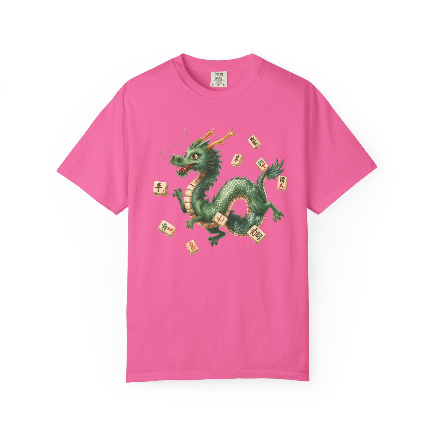 Mahjong Dragon T-Shirt — Vintage Green Dragon Mahjong Tiles Tee - Splash of Color Co.