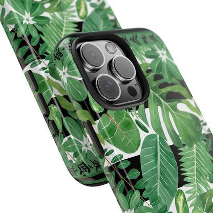 Tropical Mahjong Phone Case Tough Phone Case, Monstera Boho Style