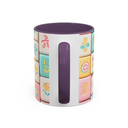 Pastel Mahjong Tile Pattern Mug | Accent Coffee Mug - Splash of Color Co.