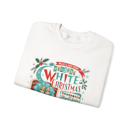 White Christmas Crewneck Vintage Holiday Mahjong Lover Sweatshirt