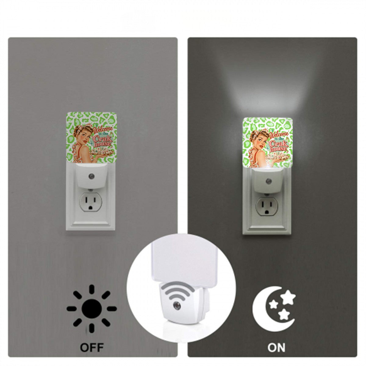 Funny Mahjong LED Night Light Set of 2 Welcome To The Crak House