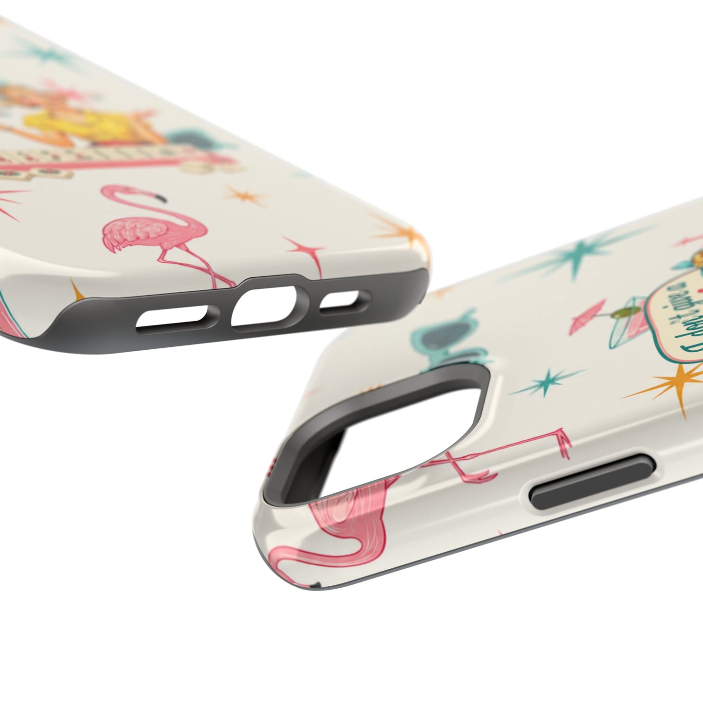 Funny Mahjong Tropical Flamingo Phone Case — “I Don’t Give a Crak” Magnetic Impact-Resistant Case