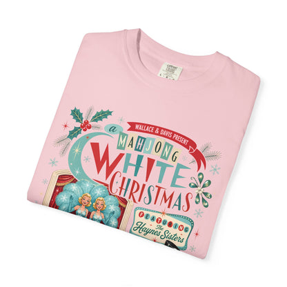 Nostalgic White Christmas Haynes Sisters Mahjong Night Unisex Garment-Dyed T-shirt - Splash Of Mahj And Color Co.