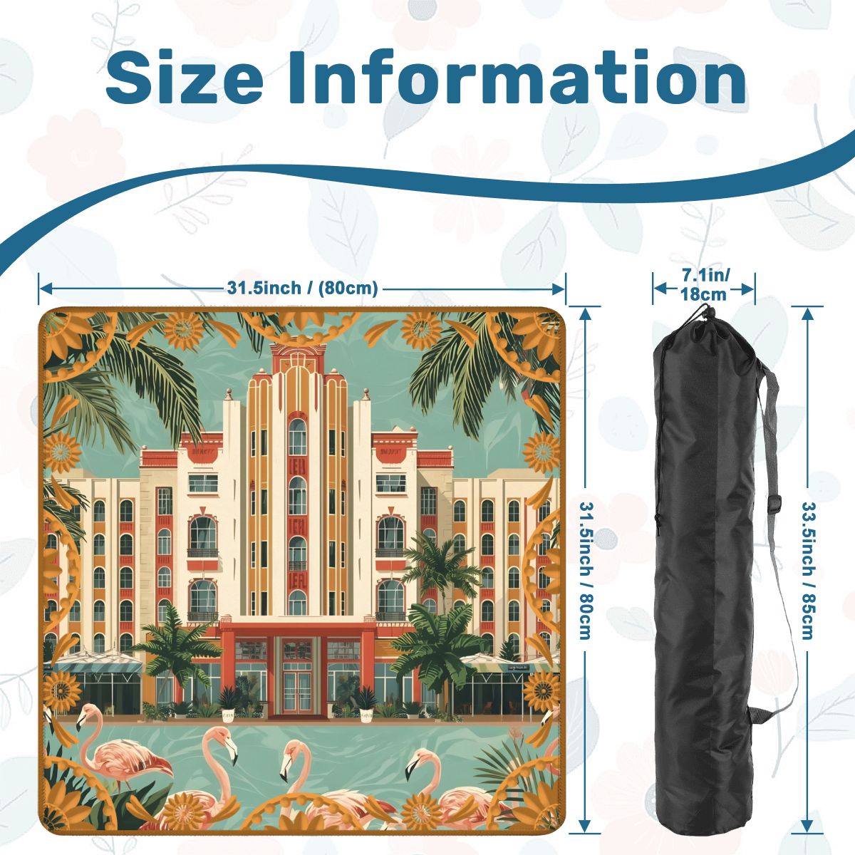 Art Deco Old World Florida Flamingo Row Mahjong Mat - Splash of Color Co.