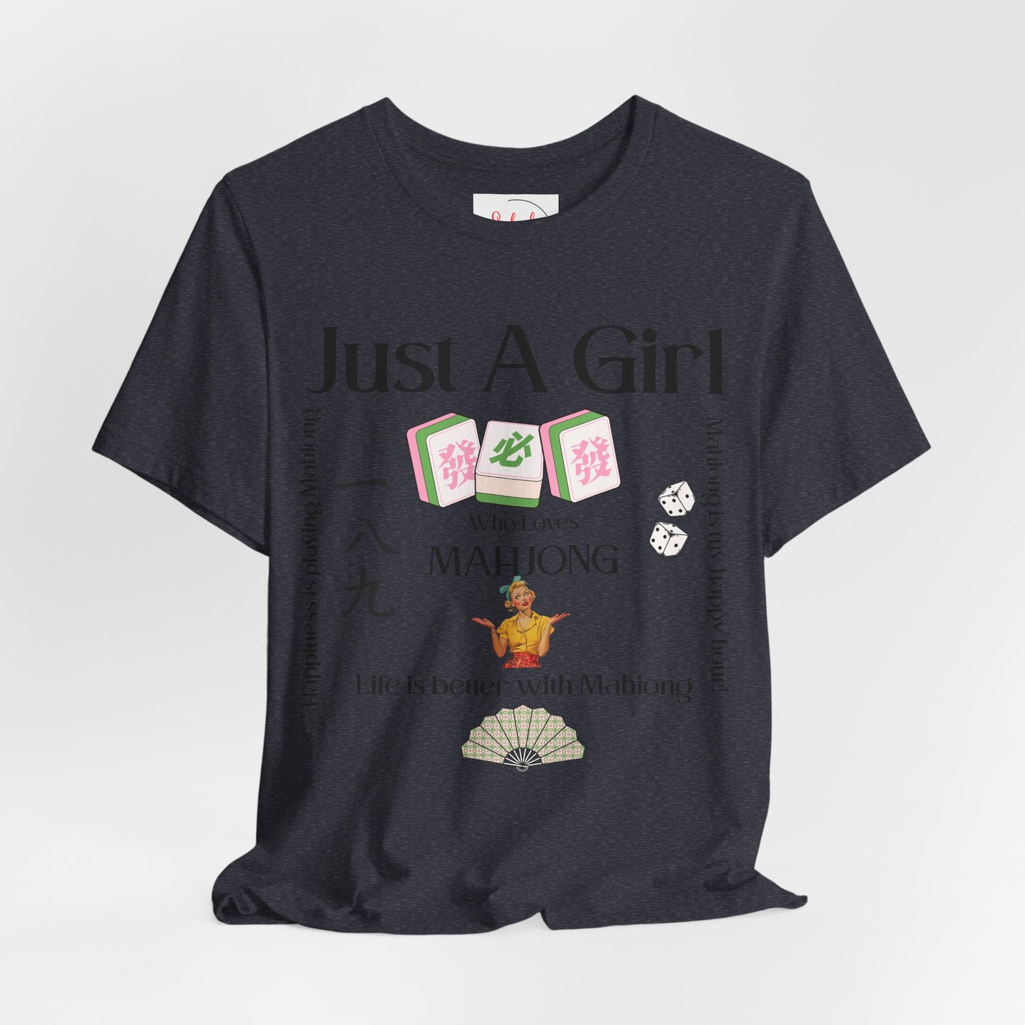 Just A Girl Who Loves Mahjong T-Shirt | Mahjong Tiles, Fan Graphic - Splash of Color Co.