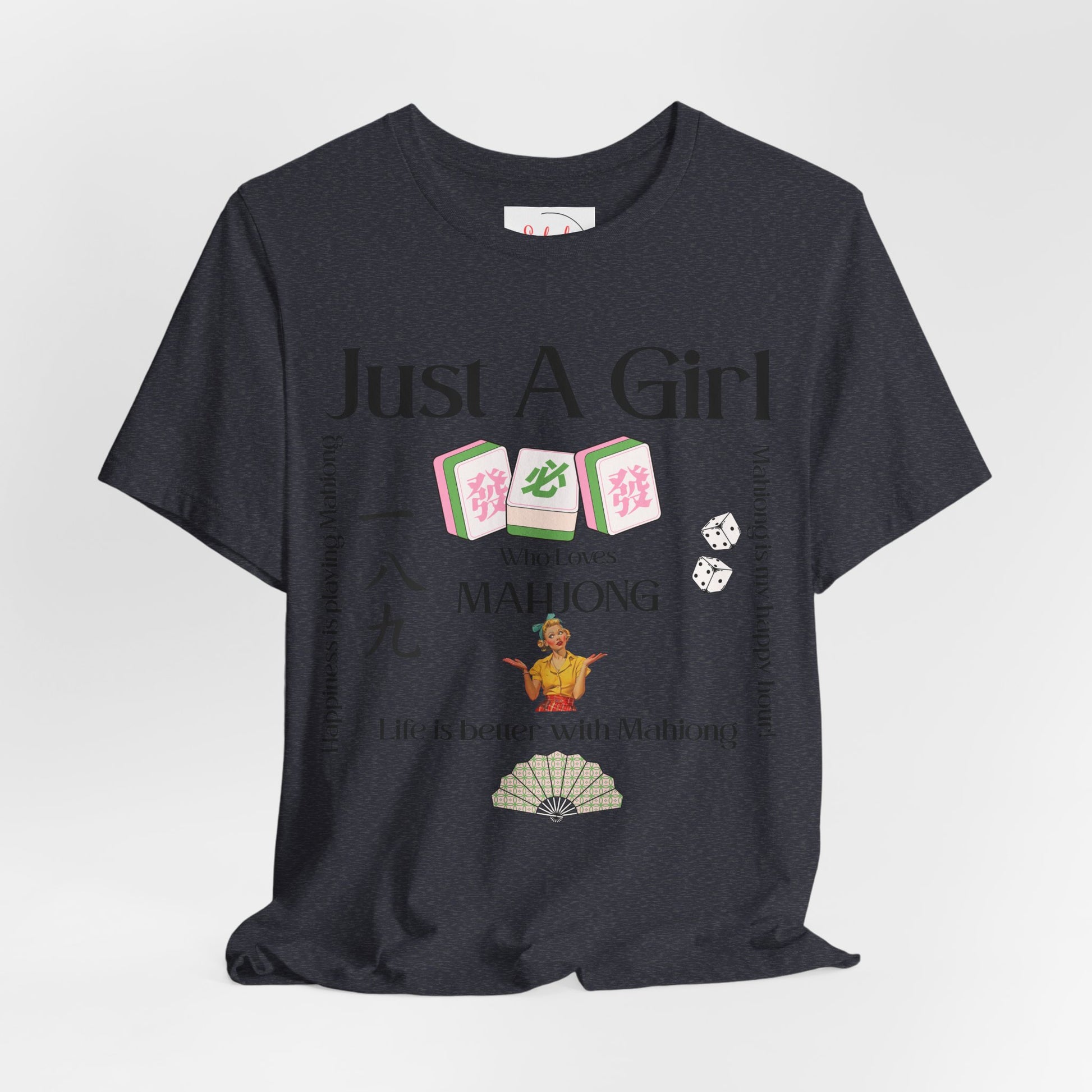 Just A Girl Who Loves Mahjong T-Shirt | Mahjong Tiles, Fan Graphic - Splash of Color Co.