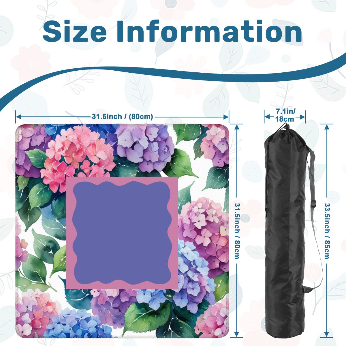 Watercolor Hydrangea Blooms In Purple Pink Pastel Mahjong Mat - Splash of Color Co.