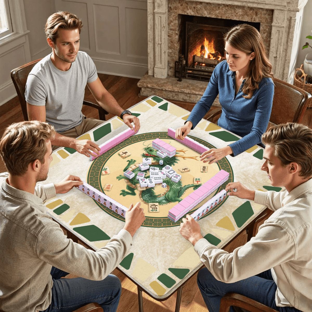 Prancing Dancing Dragon Mahjong Mat - Splash of Color Co.