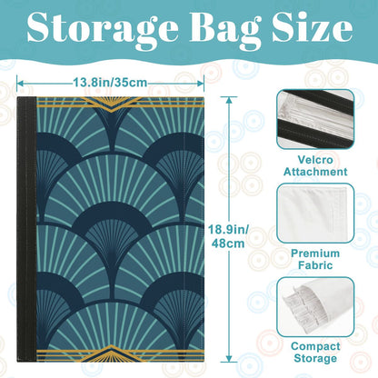 Art Deco Blue Gold Gilded 4 Mahjong Tile Pusher Racks with Bag - Splash of Color Co.