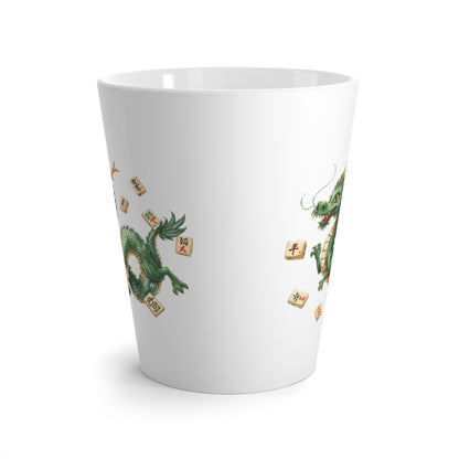 Green Mahjong Dragon Latte Mug — Asian - Inspired Ceramic Coffee Cup - Splash of Color Co.