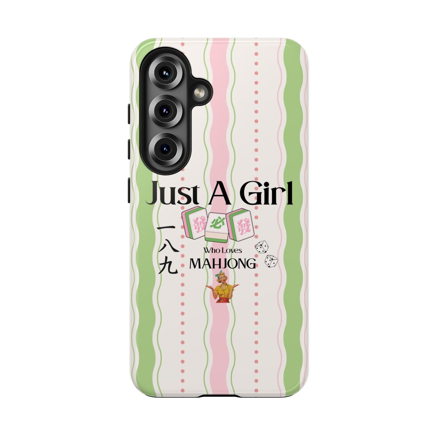 Just A Girl Who Loves Mahjong Phone Case | Mahjong Tiles Pattern - Splash of Color Co.