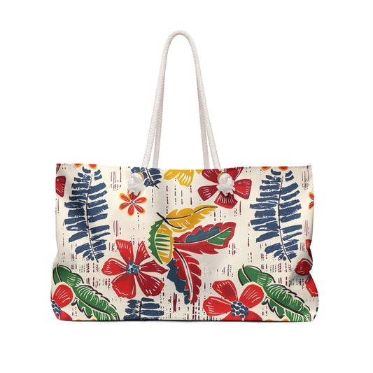 Tropical Floral Heritage Weekender Bag, Travel Tote, Mahjong Accessory Bag