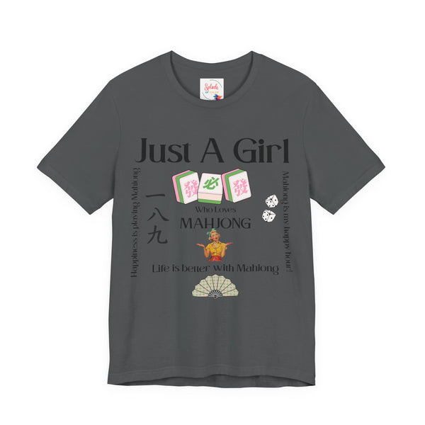 Just A Girl Who Loves Mahjong T-Shirt | Mahjong Tiles, Fan Graphic - Splash of Color Co.