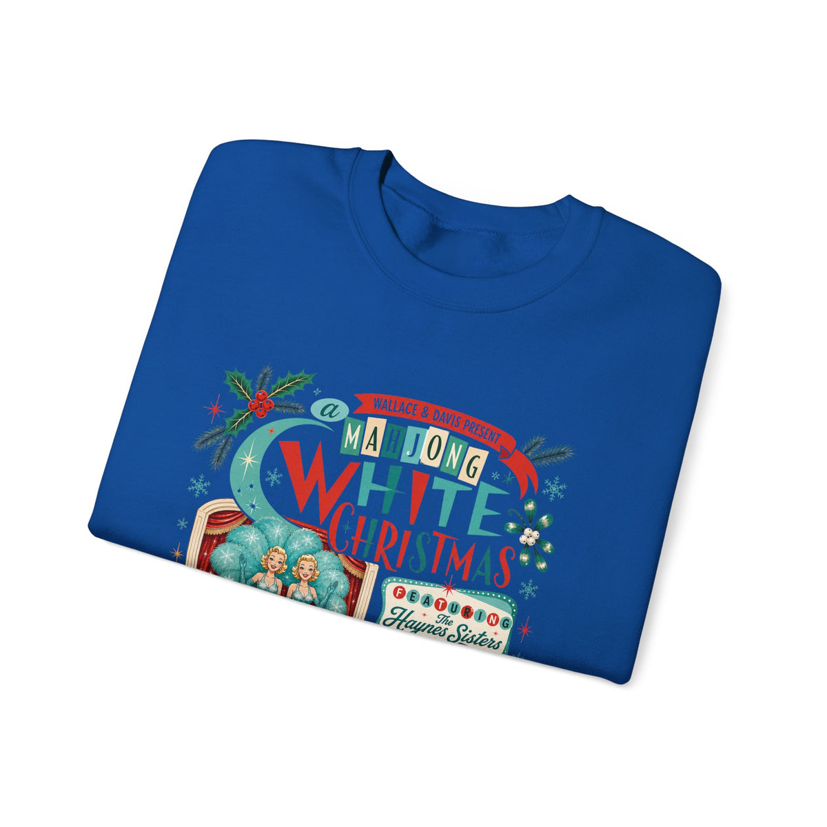 White Christmas Crewneck Vintage Holiday Mahjong Lover Sweatshirt