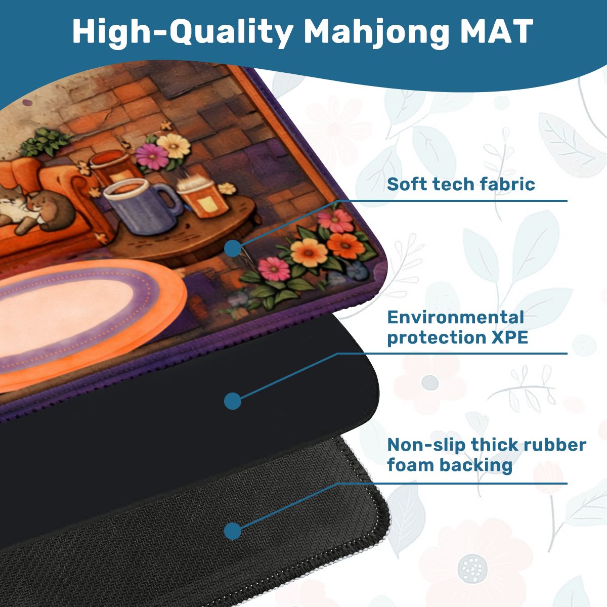 Mahj at the Perk Mahjong Mat - Splash of Color Co.