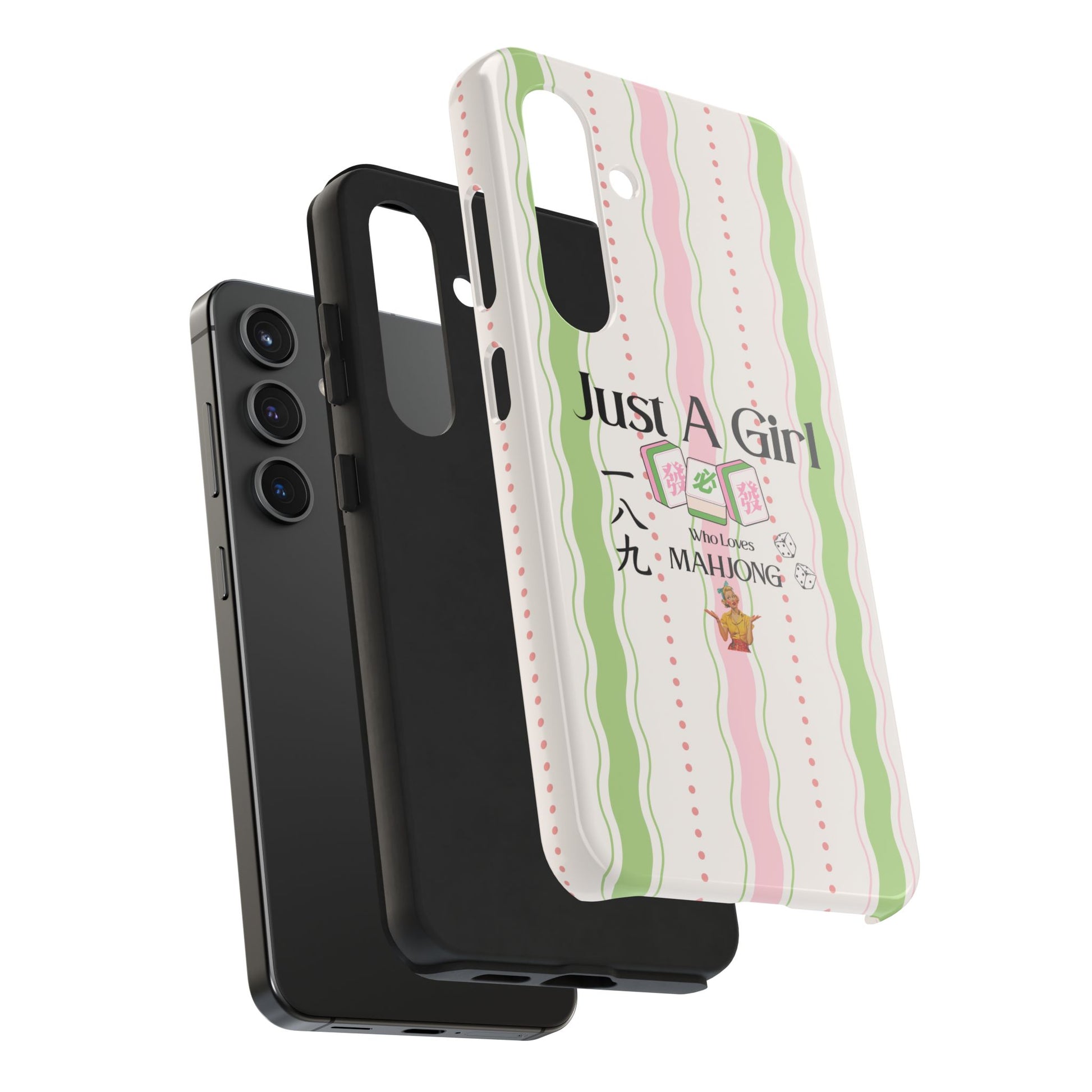 Just A Girl Who Loves Mahjong Phone Case | Mahjong Tiles Pattern - Splash of Color Co.