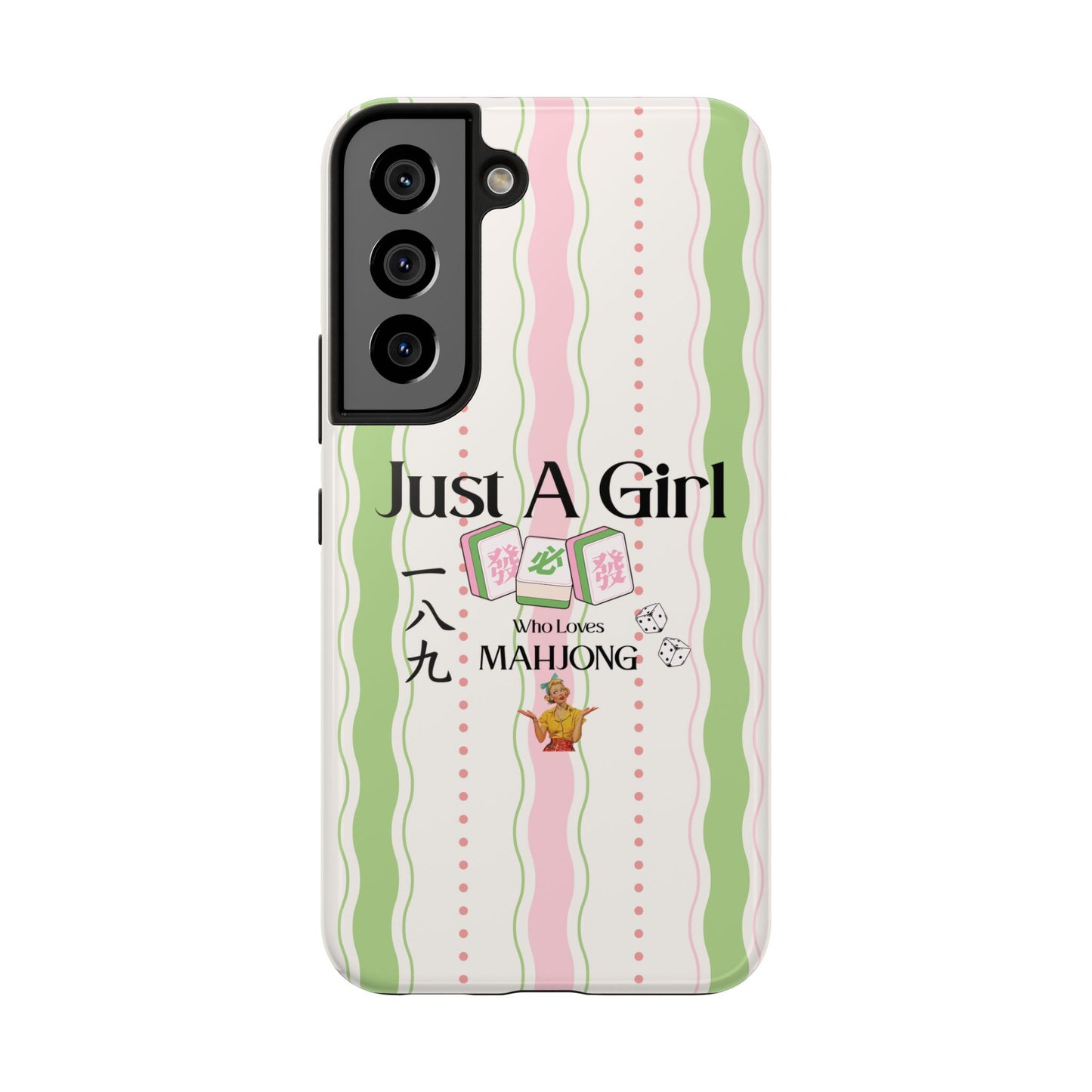 Just A Girl Who Loves Mahjong Phone Case | Mahjong Tiles Pattern - Splash of Color Co.