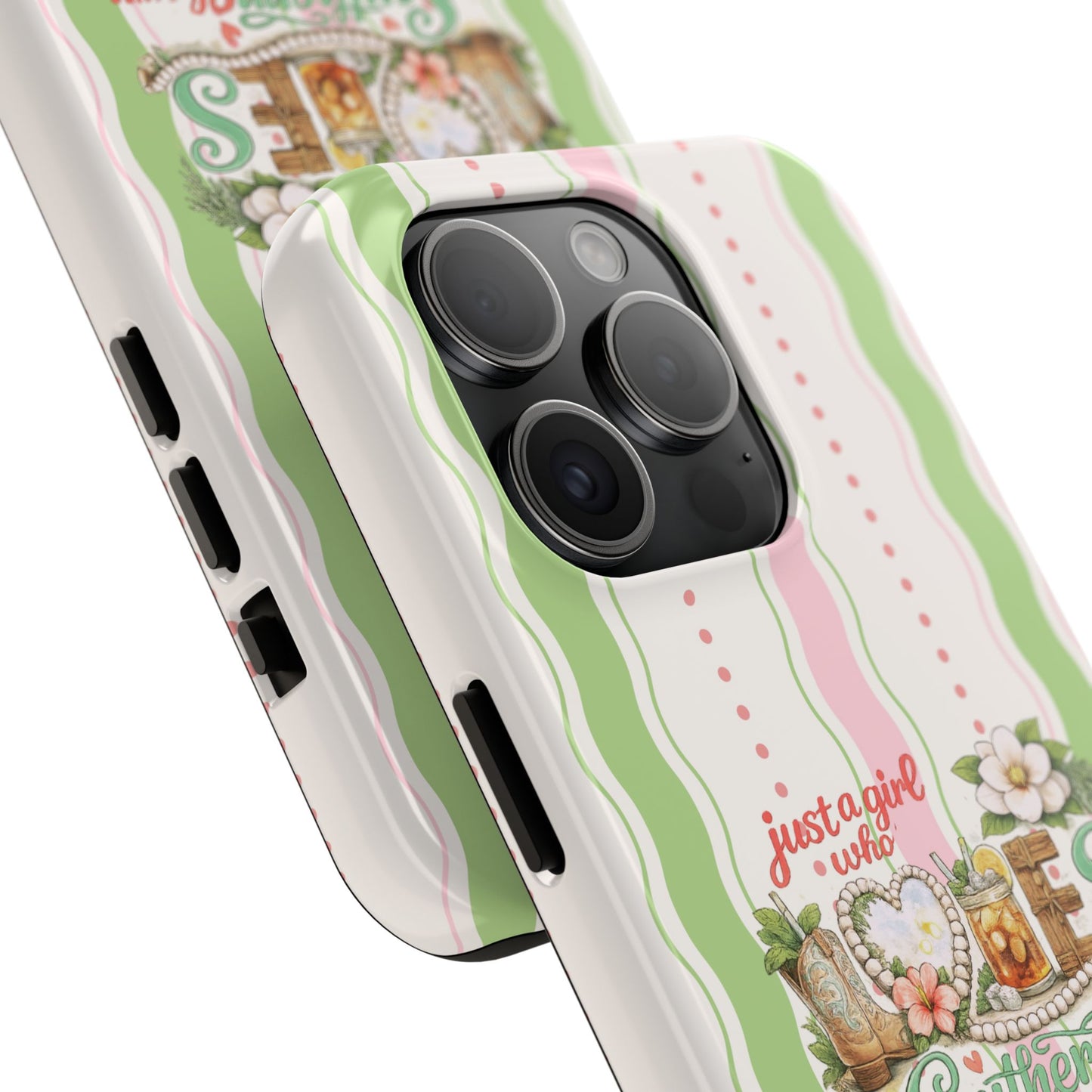 Just a Girl, Who Loves Southern Charm and Mahjong Preppy Pastel Phone Cases - Splash of Color Co.