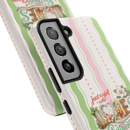 Just a Girl, Who Loves Southern Charm and Mahjong Preppy Pastel Phone Cases - Splash of Color Co.