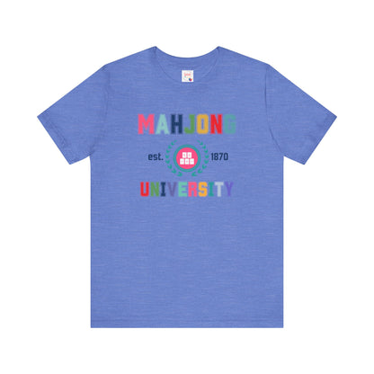 Mahjong University Unisex Tee, Fun Graphic T-Shirt, Perfect for Casual Wear Game Nights