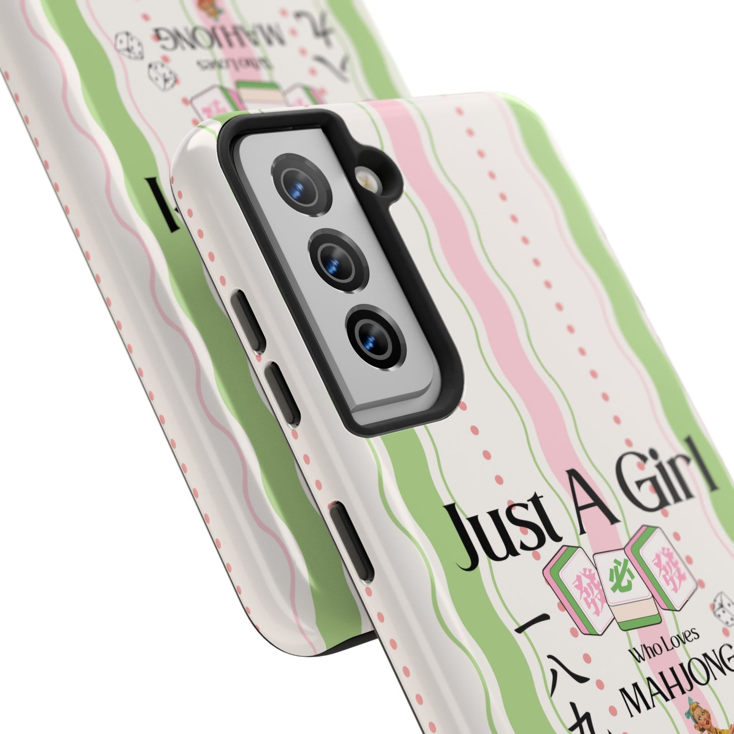 Just A Girl Who Loves Mahjong Phone Case | Mahjong Tiles Pattern - Splash of Color Co.