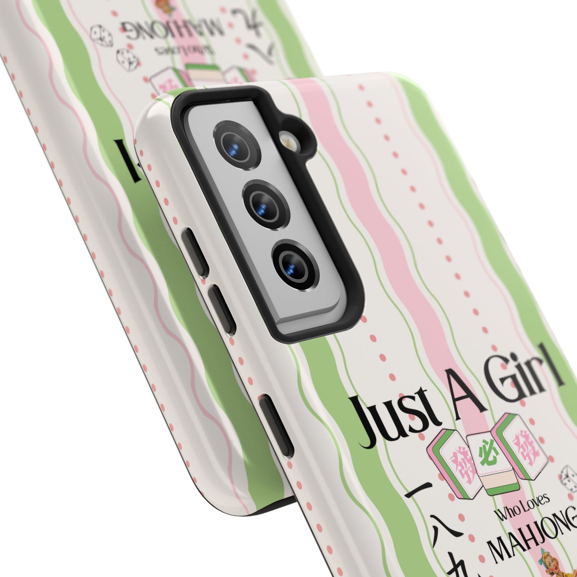 Just A Girl Who Loves Mahjong Phone Case | Mahjong Tiles Pattern - Splash of Color Co.