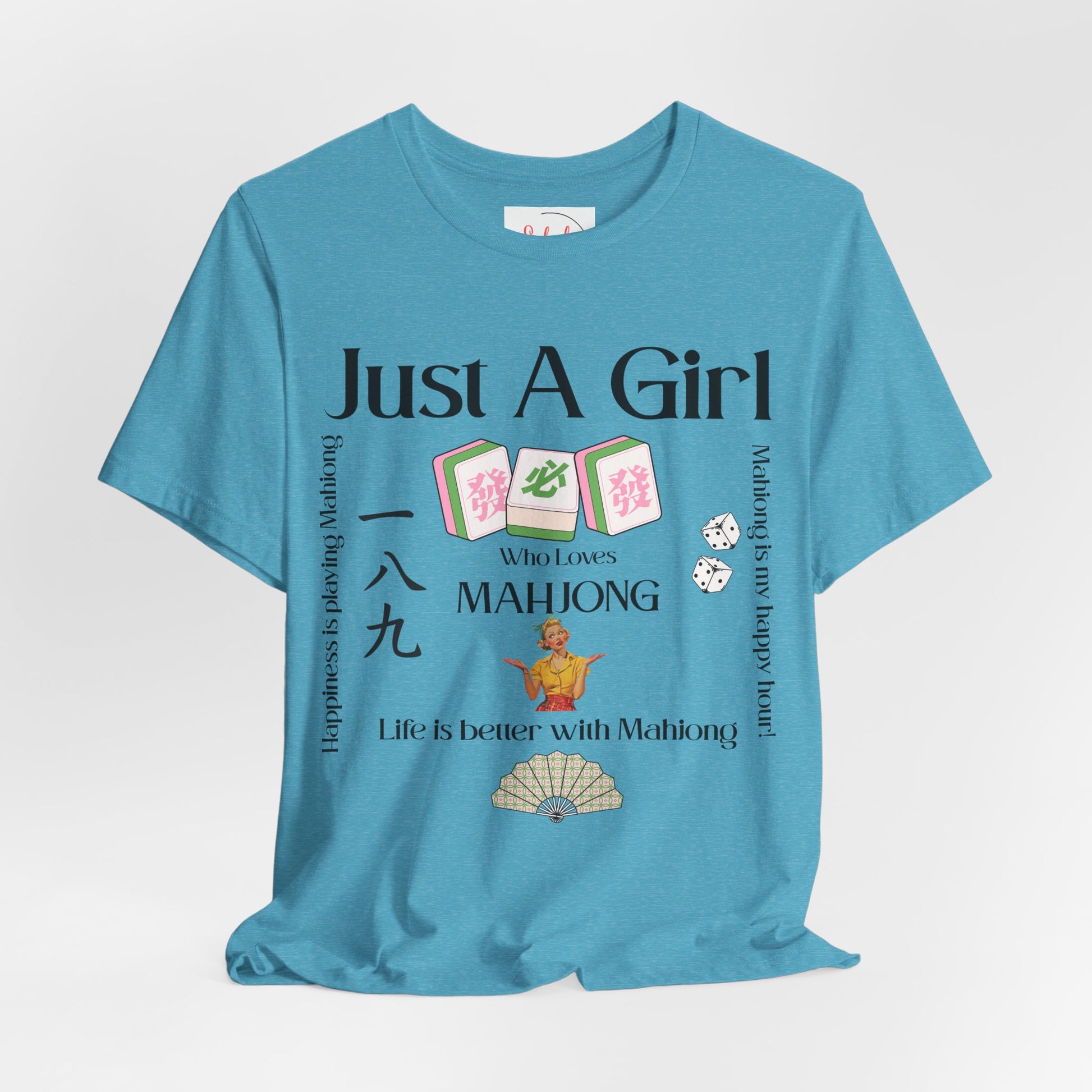 Just A Girl Who Loves Mahjong T-Shirt | Mahjong Tiles, Fan Graphic - Splash of Color Co.