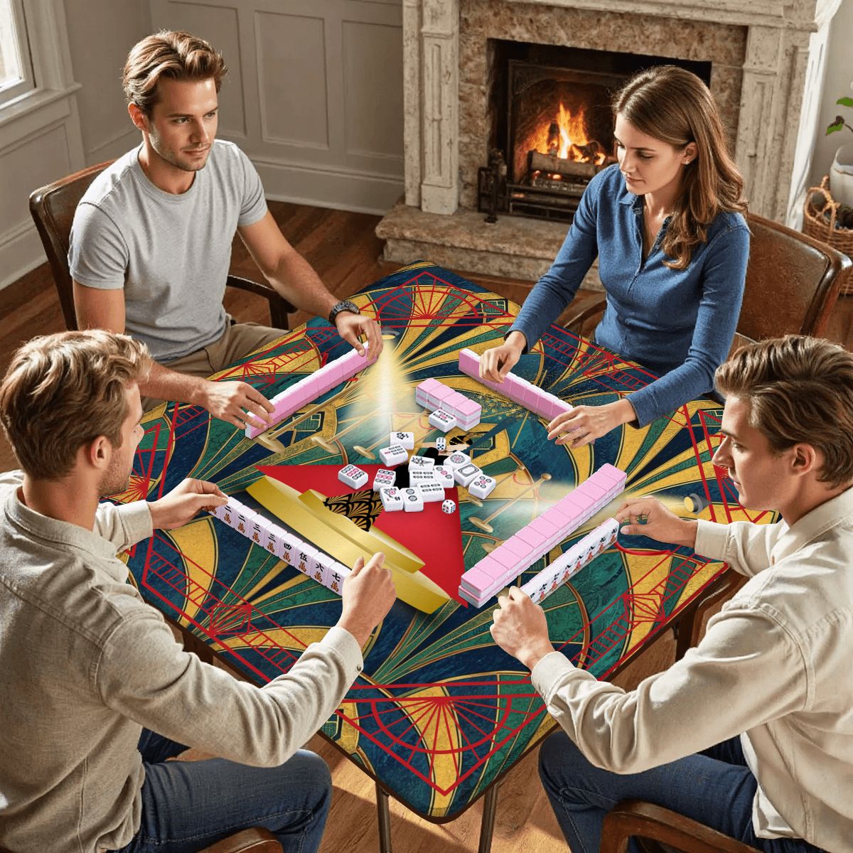 Art Deco Hollywood Regency Mahjong Mat - Splash of Color Co.