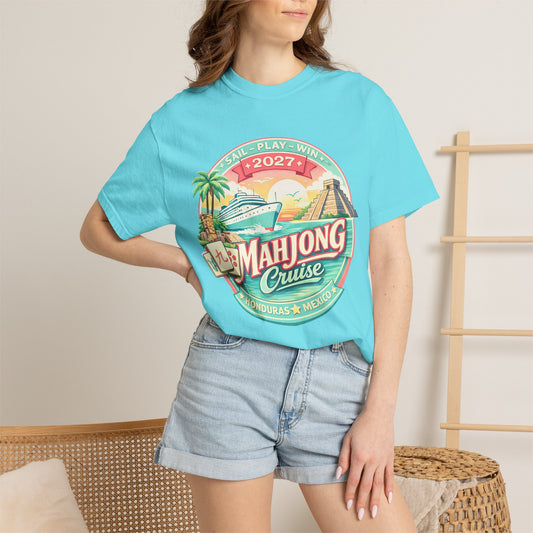 Mahjong Cruise 2027 T-Shirt — 2027 Mexico & Honduras Vintage Cruise Tee - Splash of Color Co.