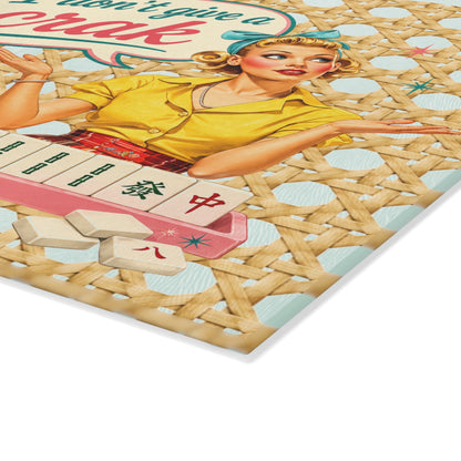 I Don't Give a Crak Mahjong Entertaining Glass Cutting Board - Splash Of Mahj And Color Co.