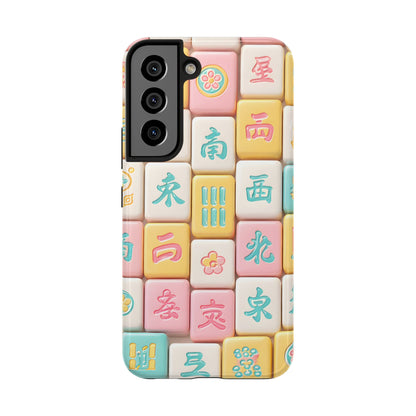 Pastel Mahjong Tile Phone Case | Cute Asian Game Pattern, Durable Protective Case - Splash of Color Co.