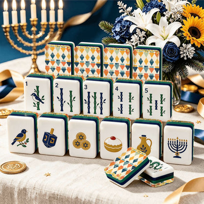 Mazel & Mitzvah Heritage Hanukkah Mahjong Tiles And Carry Case